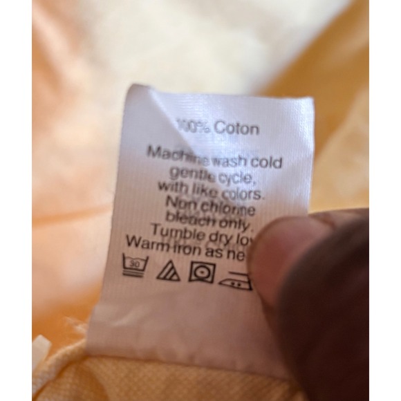 J Crew Oxford Button‎ Down Shirt Mens Medium Yellow Long Sleeve - Picture 4 of 6